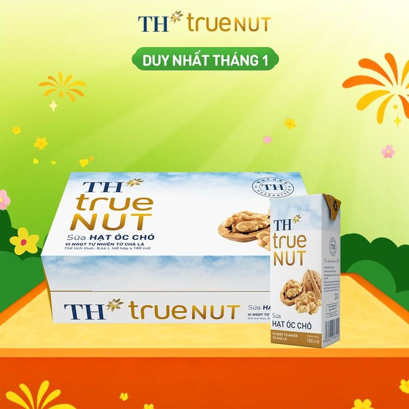  Thùng 48 hộp sữa hạt óc chó TH true NUT 180 ml  180 ml x 48  