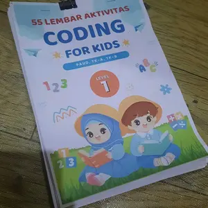 55 LEMBAR AKTIVITAS BELAJAR, CODING FOR KIDS, MATEMATIKA, BAHASA INGGRIS, DLL, FULL COLOUR MENYENANGKAN