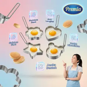 Alat Cetakan Telur Ceplok Goreng  Egg Pancake Kue Stainless Steel Cetakan Loyang telur DADAR bentuk karakter bahan berkualitas Kitchenware Telor
