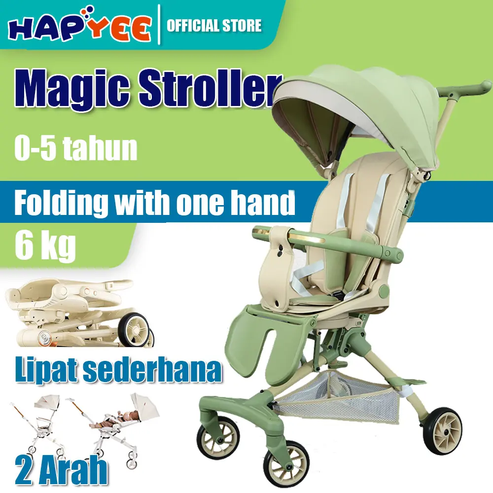 【Live Exclusive Only】 HAPYEE Kereta Dorong Bayi Stroler Bayi Lipat 2 Arah Travelling Stroller Bayi Cabin Child Essential