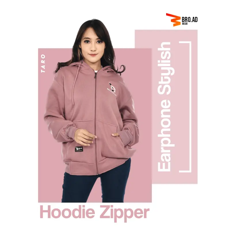 New Arrival Hoodie Zipper Bordir Timbul+Lubang Earphone Stylish by Broadwear 3