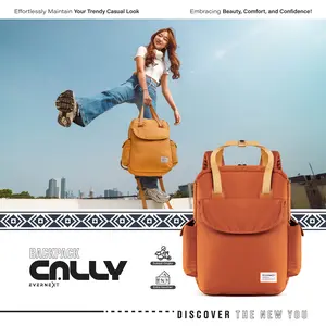EVERNEXT Tas Ransel Wanita Tas Punggung Laptop Backpack Cally Tas Sekolah Tas Kuliah Wanita Distro