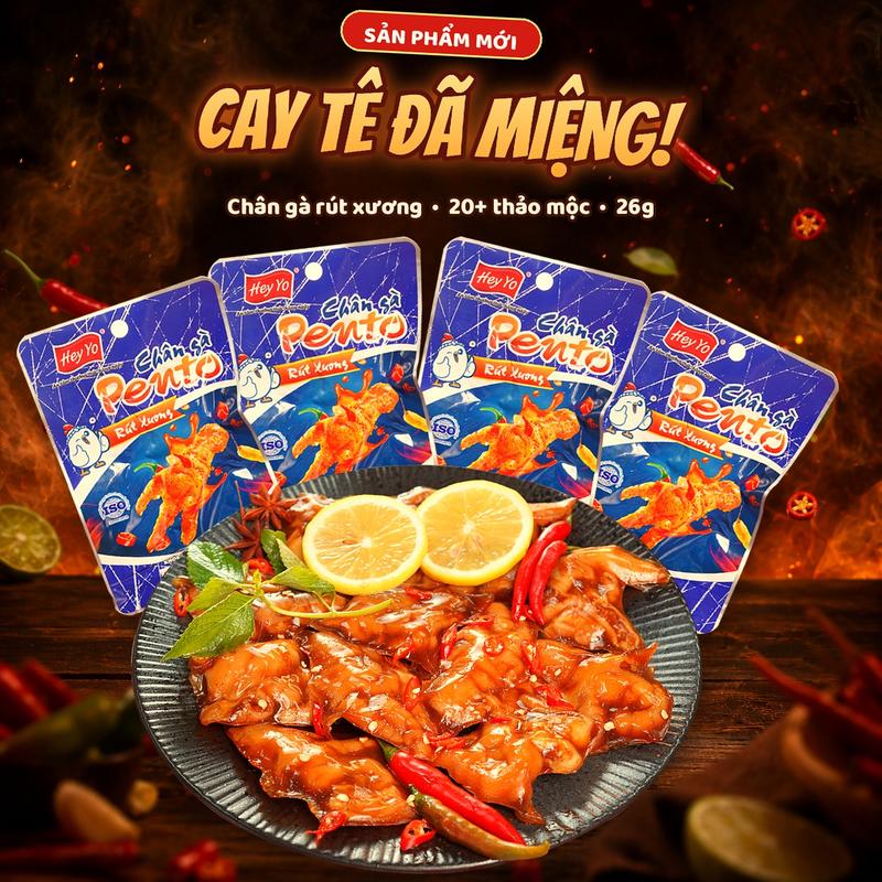 [QUÀ TẶNG KHÔNG BÁN] Chân gà rút xương PENTO HEY YO 26g - Cay tê đã miệng - 20+ thảo mộc - Vị đậm đà, ăn vặt siêu ngon, càng ăn càng ghiền