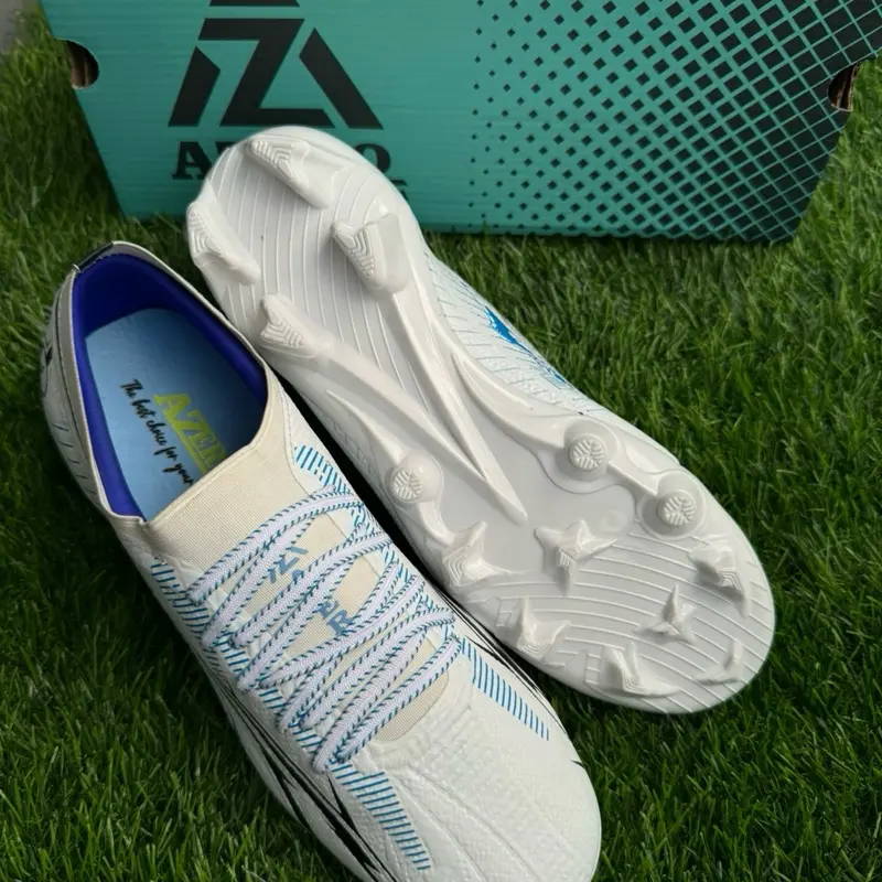 AZERO - Sepatu Bola Excelon Putih Biru Outsole KDH Size 39-43 Sepatu Bola Dewasa sepatu bola lapangan 2