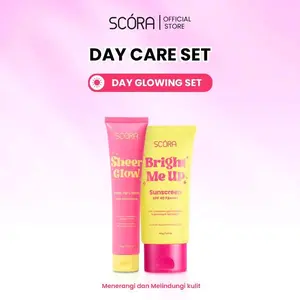 COD - SCORA Bright Me Up Sunscreen 40 Gr + SCORA Sheer Glow Tone Up Cream 30 mL - Day Care Set
