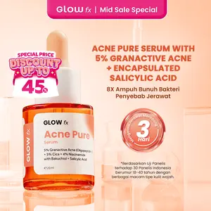 GLOW FX Acne Pure Serum - Serum Wajah untuk Hempas Jerawat Tanpa Bekas 8x Bunuh Bakteri Jerawat with 5% Granactive Acne, Encapsulated Salicylic Acid, 5% Centella