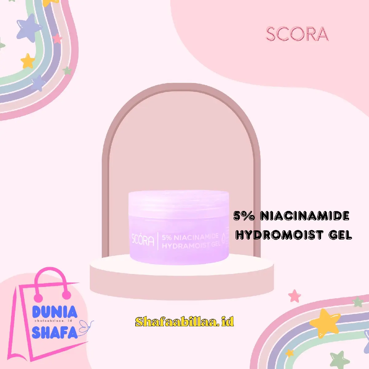 SCORA 5% Niacinamide Hydramoist Gel 40ml Pelembab Wajah yang Mencerahkan Kulit Memperbaiki Skin Barrier dan Perfecting Make Up moisturizer 3x mencerahkan