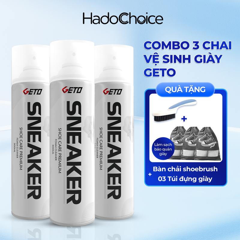 Bộ 3 Chai Xịt Tạo Bọt Vệ Sinh Giày Sneaker Geto Cao Cấp