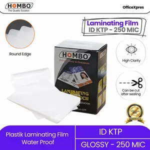 Laminating Film Ukuran ID KTP 250mic Hombo / Plastik Laminating ID 250 Micron