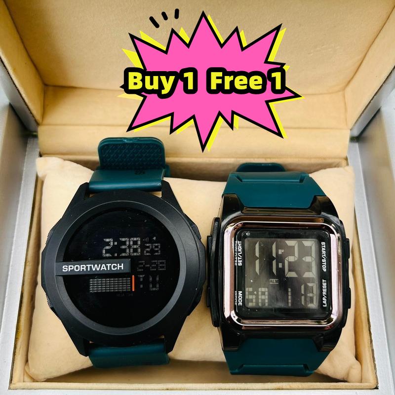 [Mua một tặng một (tròn + vuông)] Đồng hồ thể thao chống nước nam nữ, đồng hồ điện tử học sinh (5 màu)