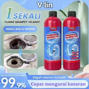 V-lin Pembersih Saluran Pipa 485ml - Mengatasi Sumbatan Sampah & Kotoran di Pipa Wastafel - Anti Bau & Kuat - Melancarkan Saluran Tersumbat