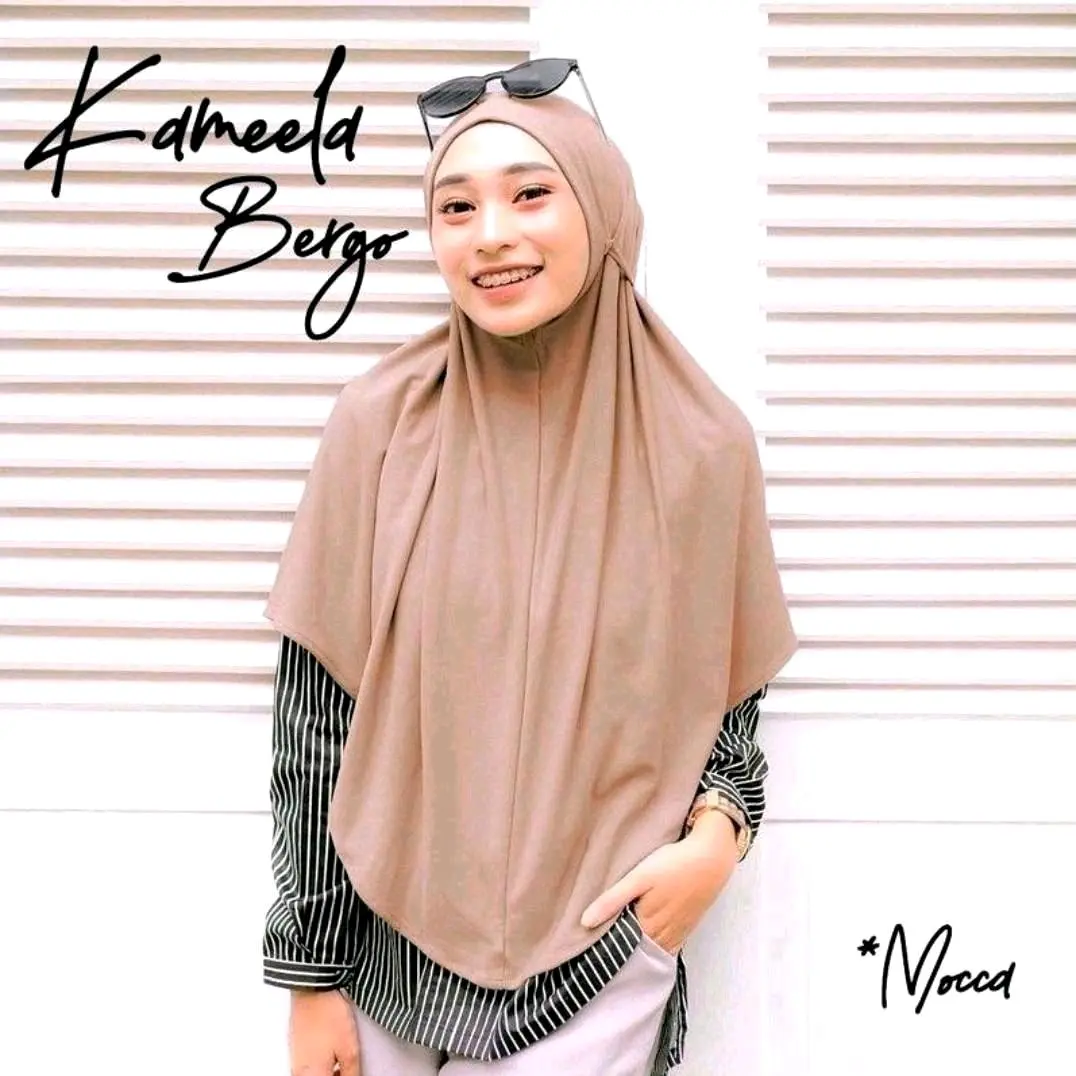 Jilbab Hijab Kerudung Bergo Khimar Instan Syari Non Pet Tali Kameela Syari Jersey Premium