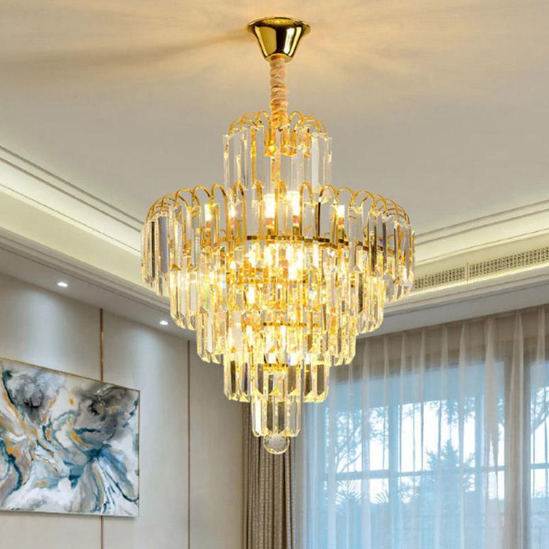 Đèn phòng khách Tinh thể 3 Chế Độ Sáng Đèn chùm trang trí sang trọng Đèn pha lê trong phòng