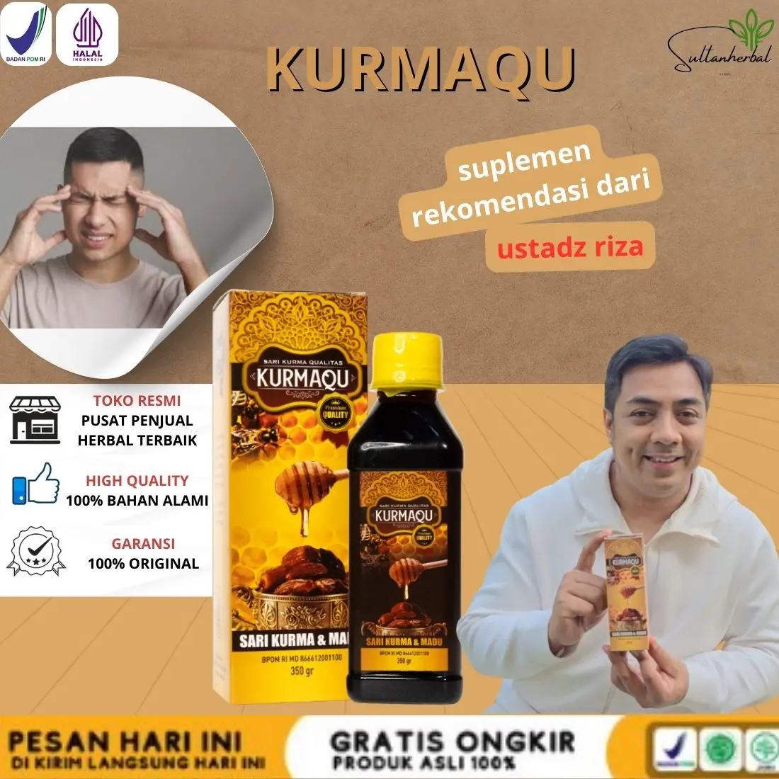 Kurmaqu - Mengatasi Pusing Kepala, Vertigo, Migrain, Pusing Berputar, Anemia, Halusinasi, Nyeri Kepala, Pusing Tujuh Keliling ASLI BPOM