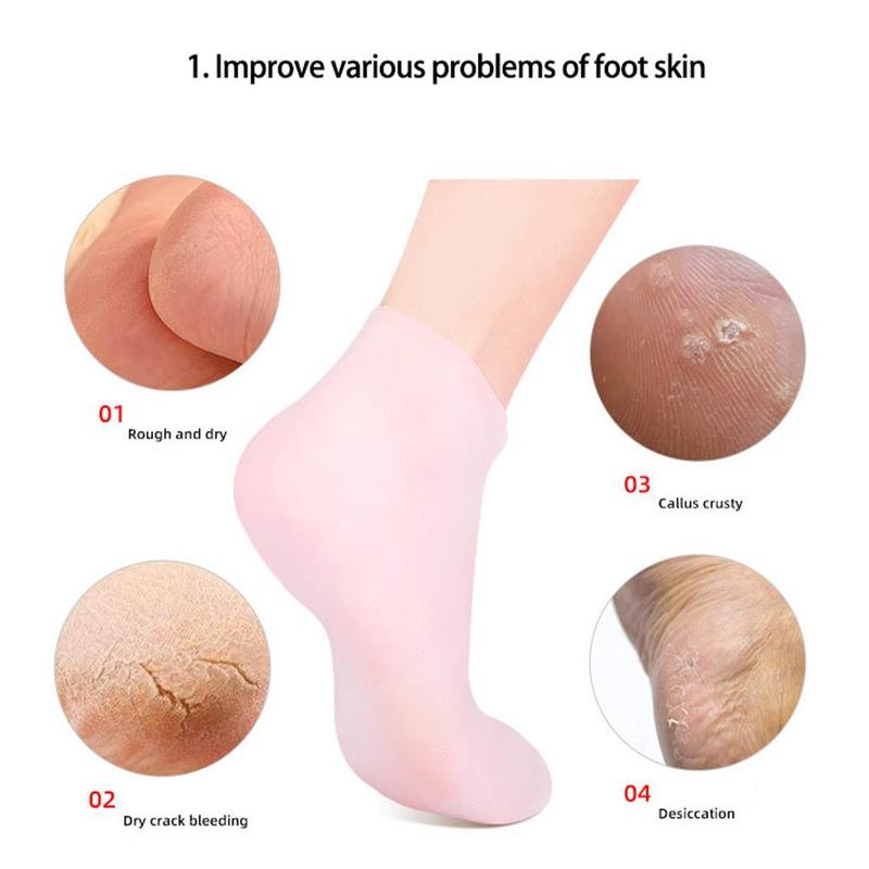 Product Introduction of 1 Pair Silicone Socks Moisturizing Gel Socks Foot Care Tools To Exfoliate And Prevent Dry Cracks Dead Skin Removal Protector 28