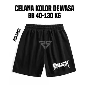 Celana pendek olahraga sport hitam dewasa uniseks dengan saku band Pria