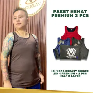 PAKET HEMAT PREMIUM 3 PCS ISI 1 BREAST BINDER 2IN1 PREMIUM + 2 HALF KAITAN 2 LAYER