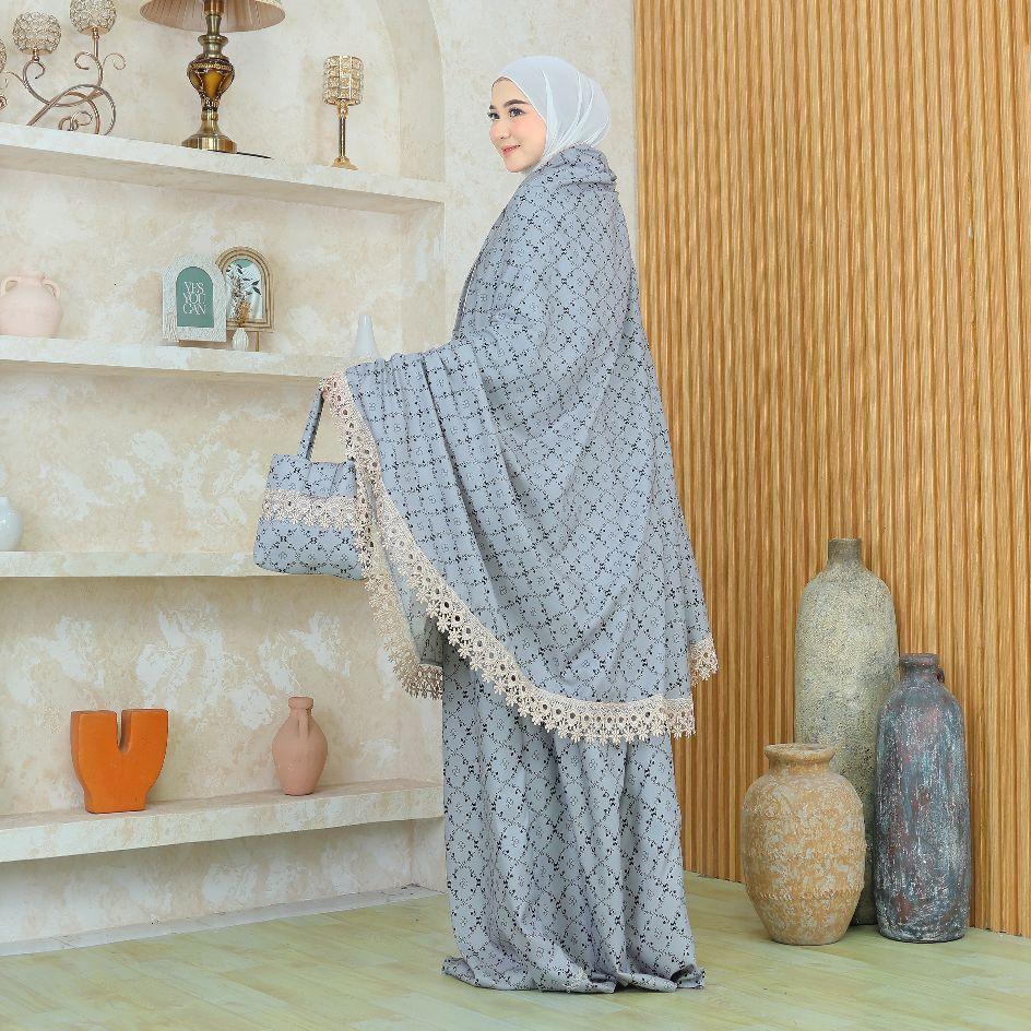 Mukena Wanita 2 in 1 Katun Premium Motif Mewah Renda Cantik dengan Desain Elegan dan Nyaman untuk Penggunaan Sehari-hari Mukenah Jumbo Dewasa Travel