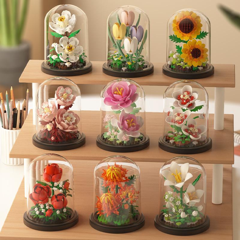 Mô hình lắp ghép hoa quà tặng siêu xinh cute, quà tặng tự lắp ráp siêu cute