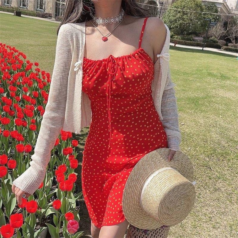 Product Introduction of Casual and fashionable camisole dress for women, summer niche new style temperamentBroken flowers dress, easy to match Womenswear Lingerie Comfort Floral 5