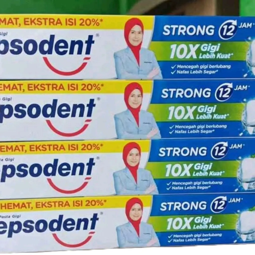 12pcs/ 6 pcs PEPSODENT STRONG 75+15 gr promo murah pasta gigi