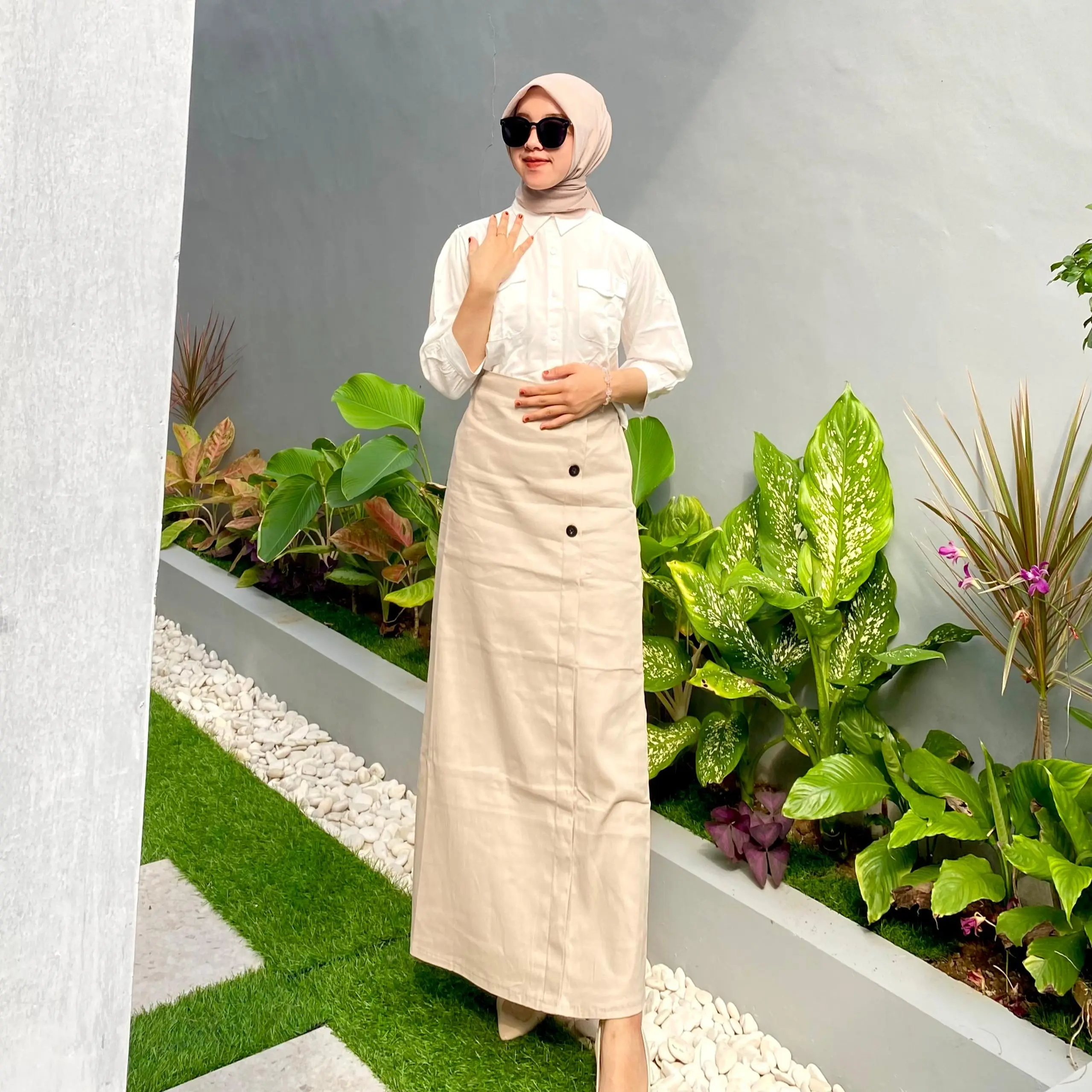 Luna Skirt | Rok panjang Bengalin Wanita | Rok standart dan jumbo Karet Nyaman