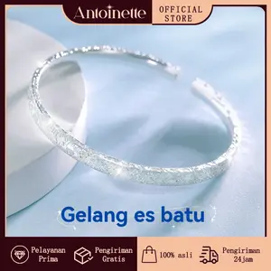 Gelang perak S925 asli wanita, gelang perak asli, hadiah Hari Valentine, tidak berkarat