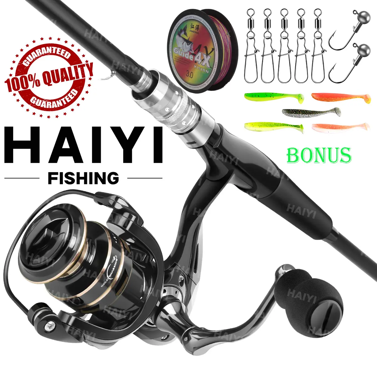 Joran Pancing Set 1.65m 1.8m 2.1m  Pancing glass fiber Spinning14BB Rasio Gear 5.2: 1/4.7:1 Max Drag 5-10KG Metal Untuk Reel Pancing Fishing Combo
