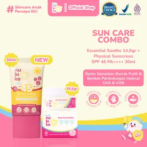 Nubiko Sun Care - Nubiko Essential Soothe 14,5 gr & Nubiko Physical Sunscreen SPF 45 PA ++++ 30ml