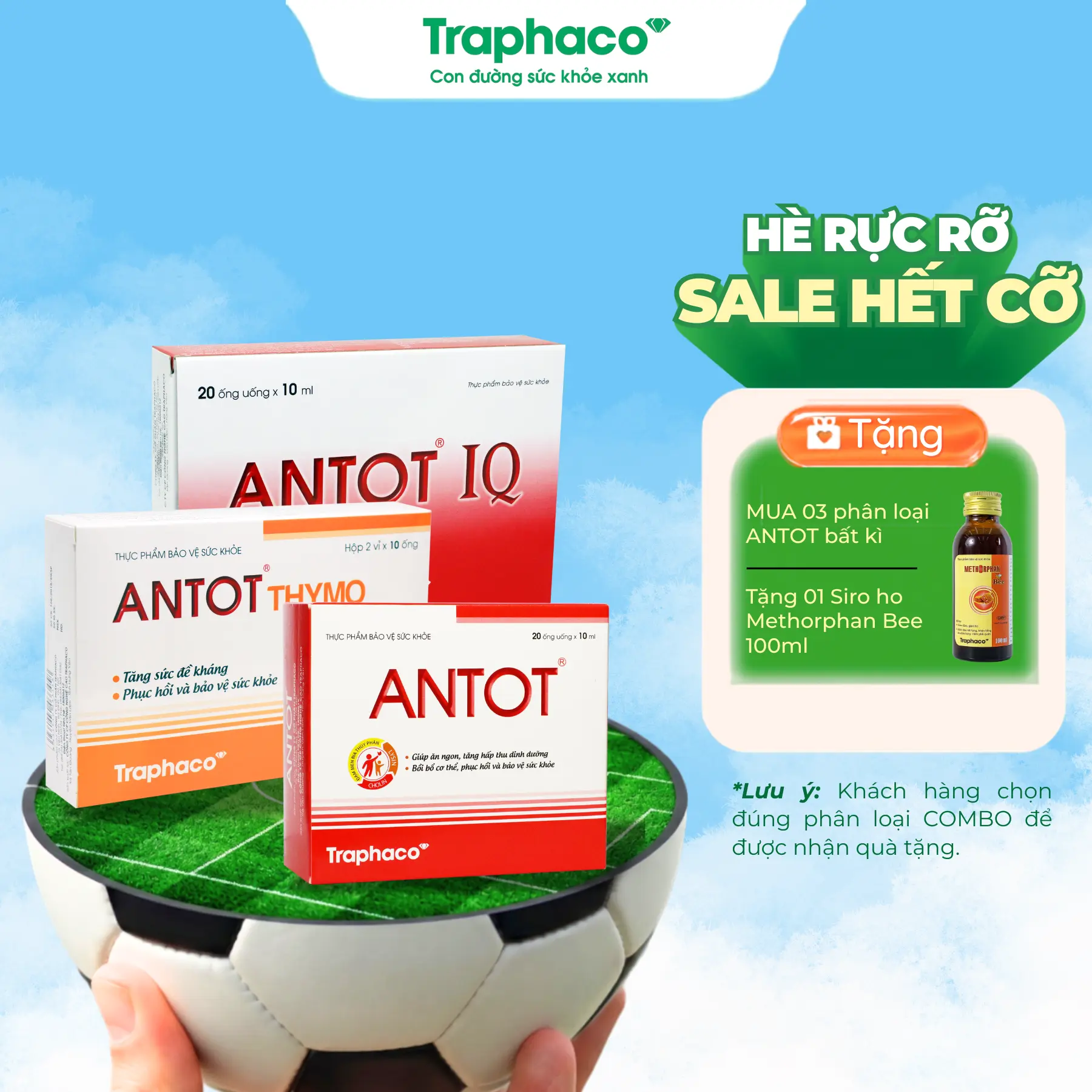 TPBVSK ANTOT, ANTOT IQ, ANTOT THYMO Traphaco - Hỗ Trợ Cải Thiện Vị Giác Cho Bé, Hỗ Trợ Hấp Thu Hộp 20 Ống  x 10ML