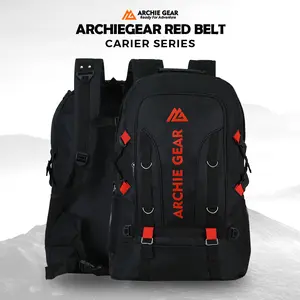 ARCHIE GEAR Ransel Outdoor Besar Archie Gear Red Belt Tas Hiking Besar Tas Gunung Muncak  Pria  Tas Jumbo Adventure Travel Hitam Carrier