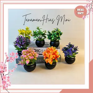 UNICO Tanaman Hias Mini Plastik Aesthetic Bunga Artificial Pot Dekorasi Ruangan Minimalis PBP219