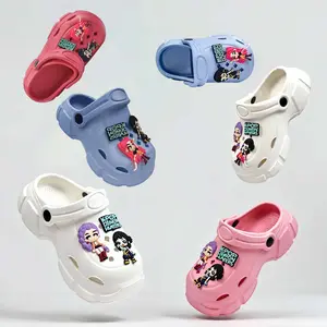 Sandal Anak Perempuan Tebal Karet Eva Non Slip Fashion Warna Pink Karakter Kpop Demon Hunters Murah Sendal Sekolah Anak Slop Anak Cewek Tali Belakang Sandal Baim Rubber Size 24-35 【COD】