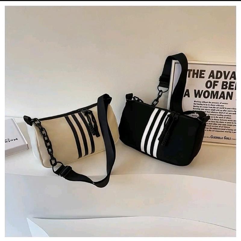 TÚI 3 sọc đeo chéo logo thể thao size 28cm Bag Nhung Đeo Vai Nữ Tote Lady