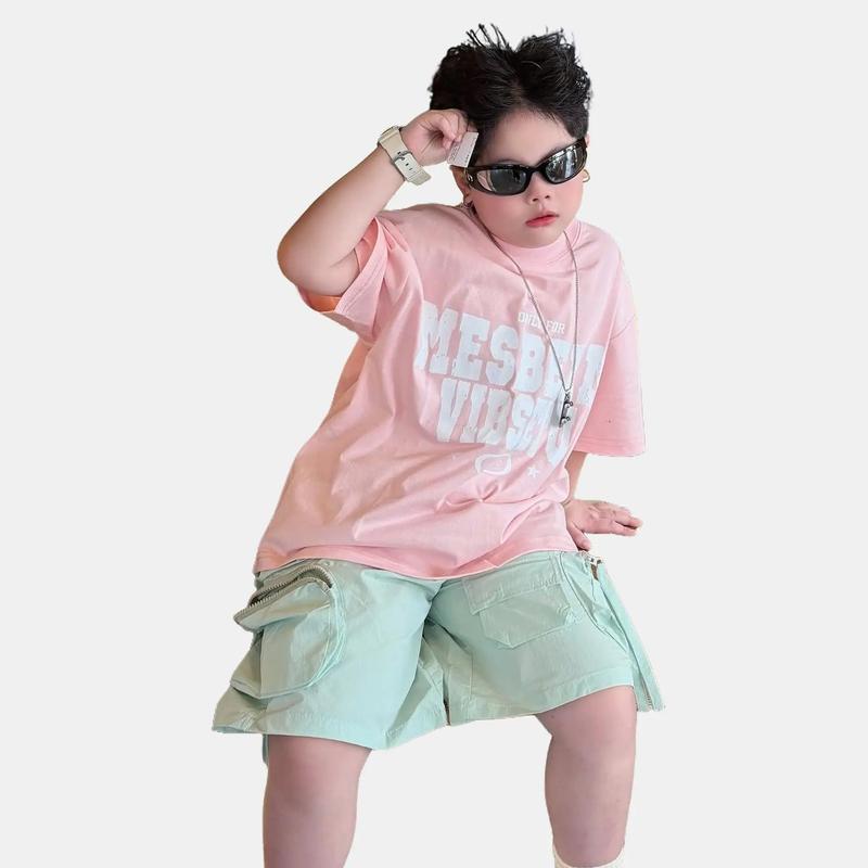  ÁO THUN CỘC TAY MÙA HÈ CHO BÉ ÁO CỘC PHOM BOXY RỘNG NGANG HÀN QUỐC CHO BÉ SIZE 17-53KG B0069 