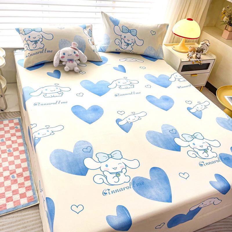 Cartoon style Premium Cotton 3in1 Bedsheet Cadar Single/Queen/King Size Fitted Bedsheet 950 TC Getah Keliling Free Pillowcase (Cadar Murah) cadar  tds 3