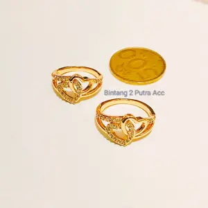 Cincin Unik Terbaru Tahan Lama Tidak Luntur Elegan Rings Gold - Ukuran 6, 7, 8, 9
