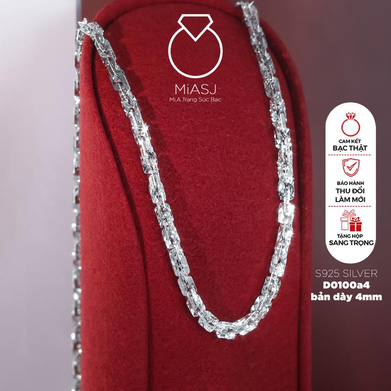  Dây chuyền xoắn vuông nữ dày 4li bạc Ý S925cao cấp D0100A4 | Mi.A Trang sức Bạc 