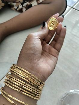 Product Review of gelang kroncong set 12 motip bambu 6 motip cantik maret edisi eid mubarok mewah Emas Gold from L**a 0