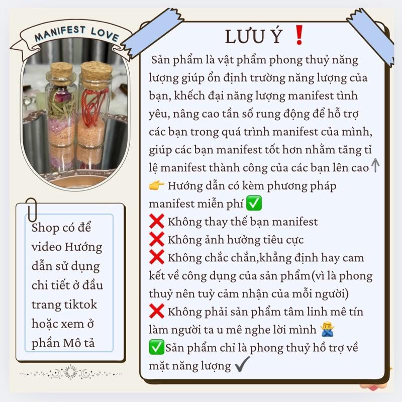 Lọ trang trí phong thuỷ Manifest love Handmade