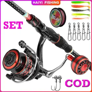 HAIYI FISHING Spinning Fishing Rod 1.65-2.1M Berongga Joran Pancing Set Reel Pancing Gulungan Pancing Pancingan Set Max Drag : 10kg Lengkap 2 Bagian 12BB 5.2:1 untuk Air Tawar
