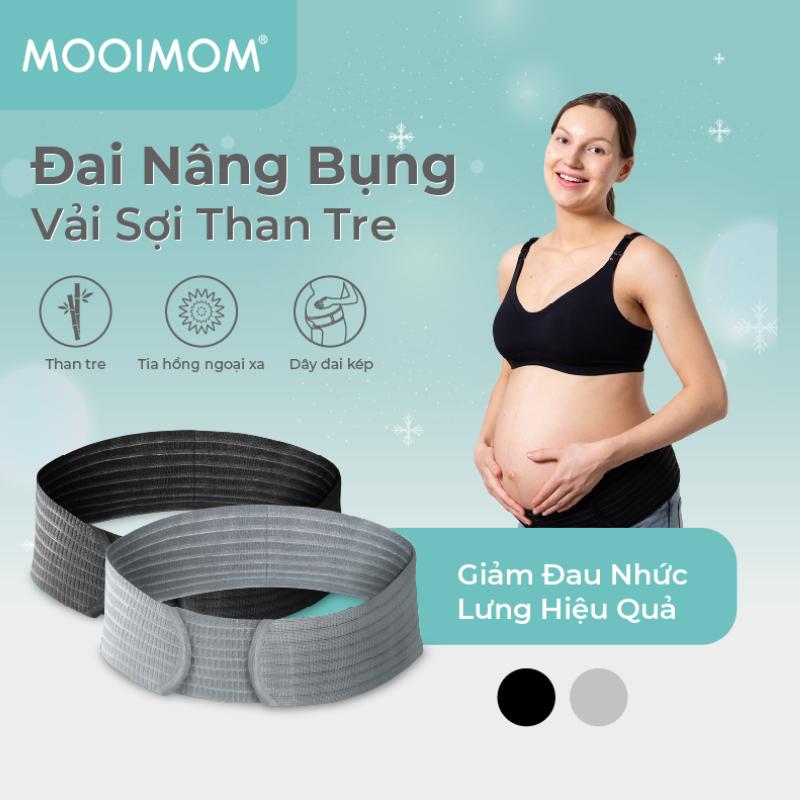   MOOIMOM  Đai Nâng Đỡ Bụng Bầu Nâng Bụng Trợ Lực Hỗ Trợ Giảm Đau Nhức Mỏi Vải Sợi Tre Co Dãn Cao Cấp C98803 
