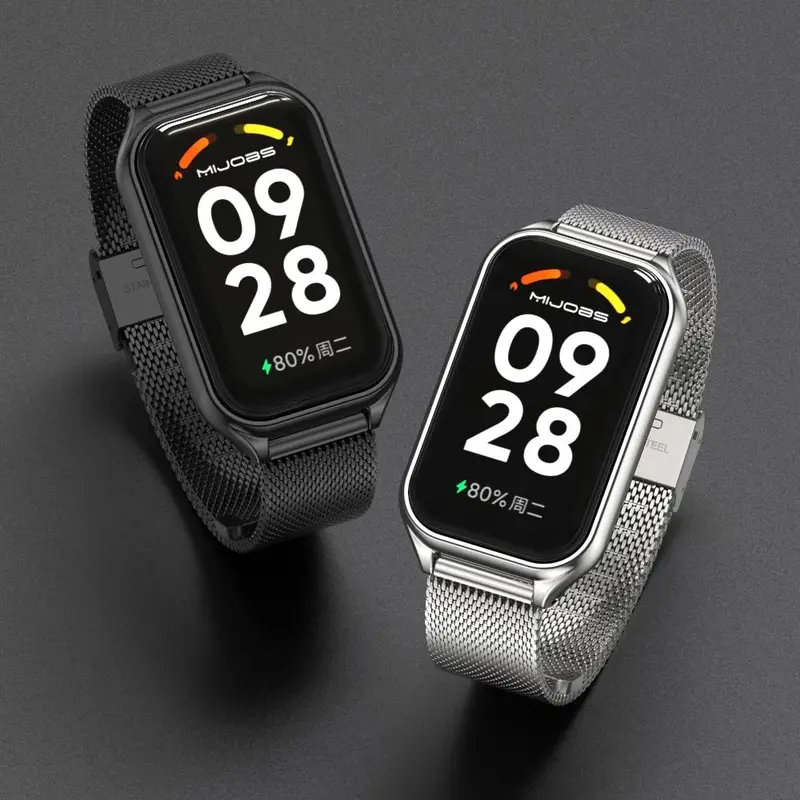 MIJOBS Milan Stainless Strap for Xiaomi Mi Band 8 ACTIVE / Redmi Band 2 (Tali Jam Buckle with Cover Case Frame Band8 Band2) 5