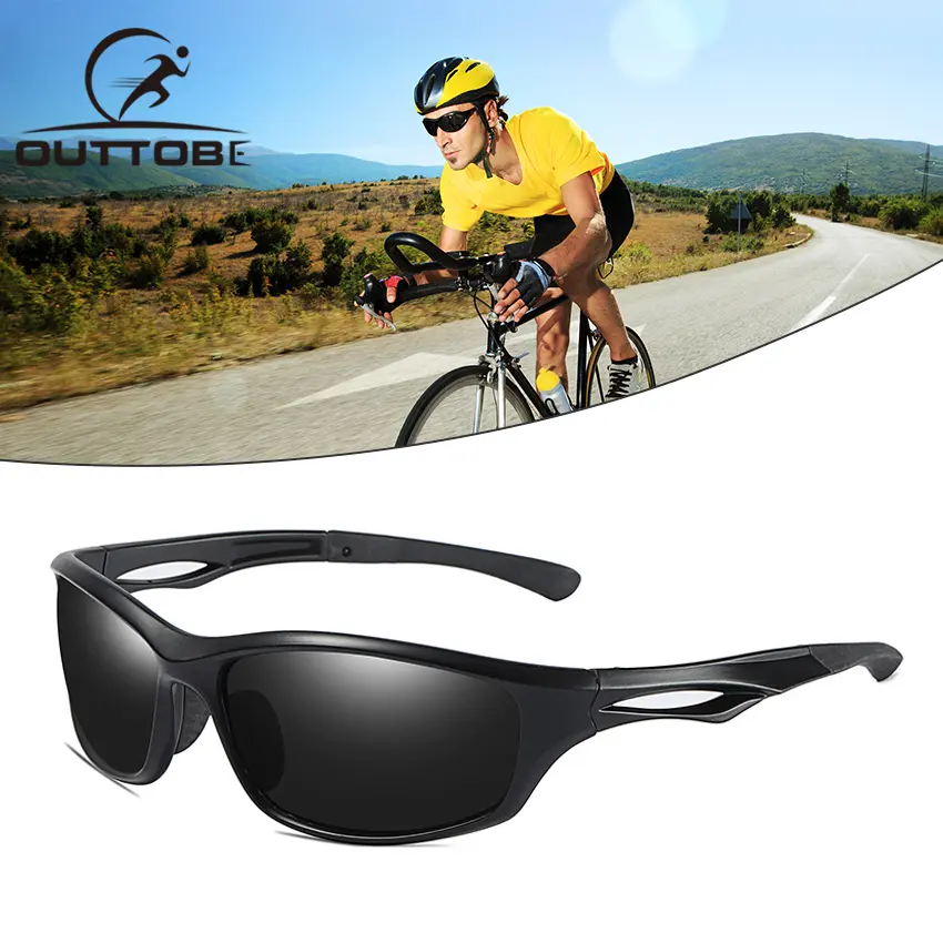 Outtobe Polarized Sports Sunglasses Unbreakable Frame Classical Fashion Glasses UV400 Sunglasses Outdoor Activities Driving Fishing Racing Eyewear Non-slip Temples Sun Glasses