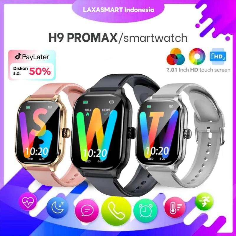 BISA COD) Jam tangan smartwatch pria cewek, H9 Pro ,smartwatch