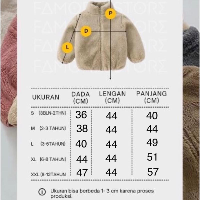 jaket puffer kids / jaket anak gelembung usia 1-12 tahun hangat untuk sianak Perempuan size l (3-4th) ziper hitam jaket & mantel Abu Biru 9