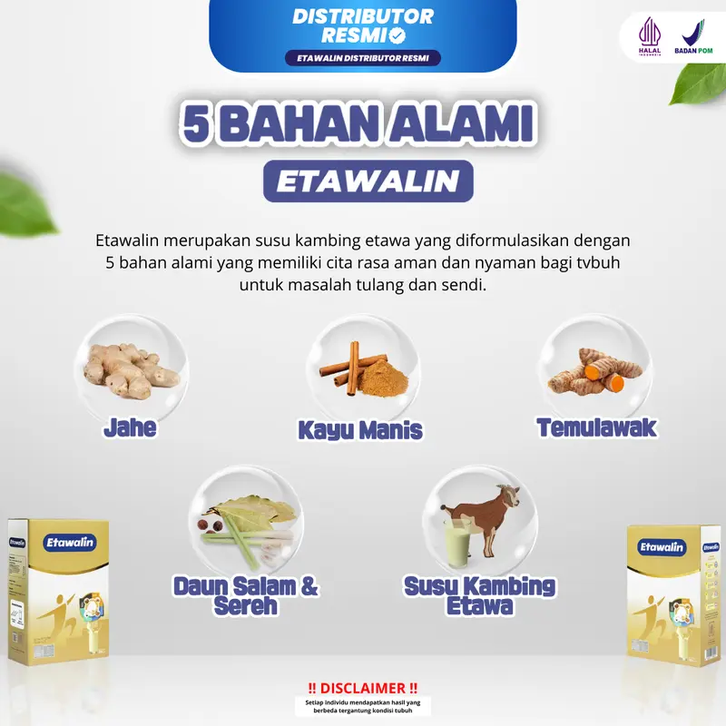 Susu Etawalin 2 Box Original | Minuman Susu Serbuk Kambing Etawa | Distributor Resmi Milk Etawalin BPOM HALAL [Bisa COD] Manis Dairy  Bahan  Bubuk 1