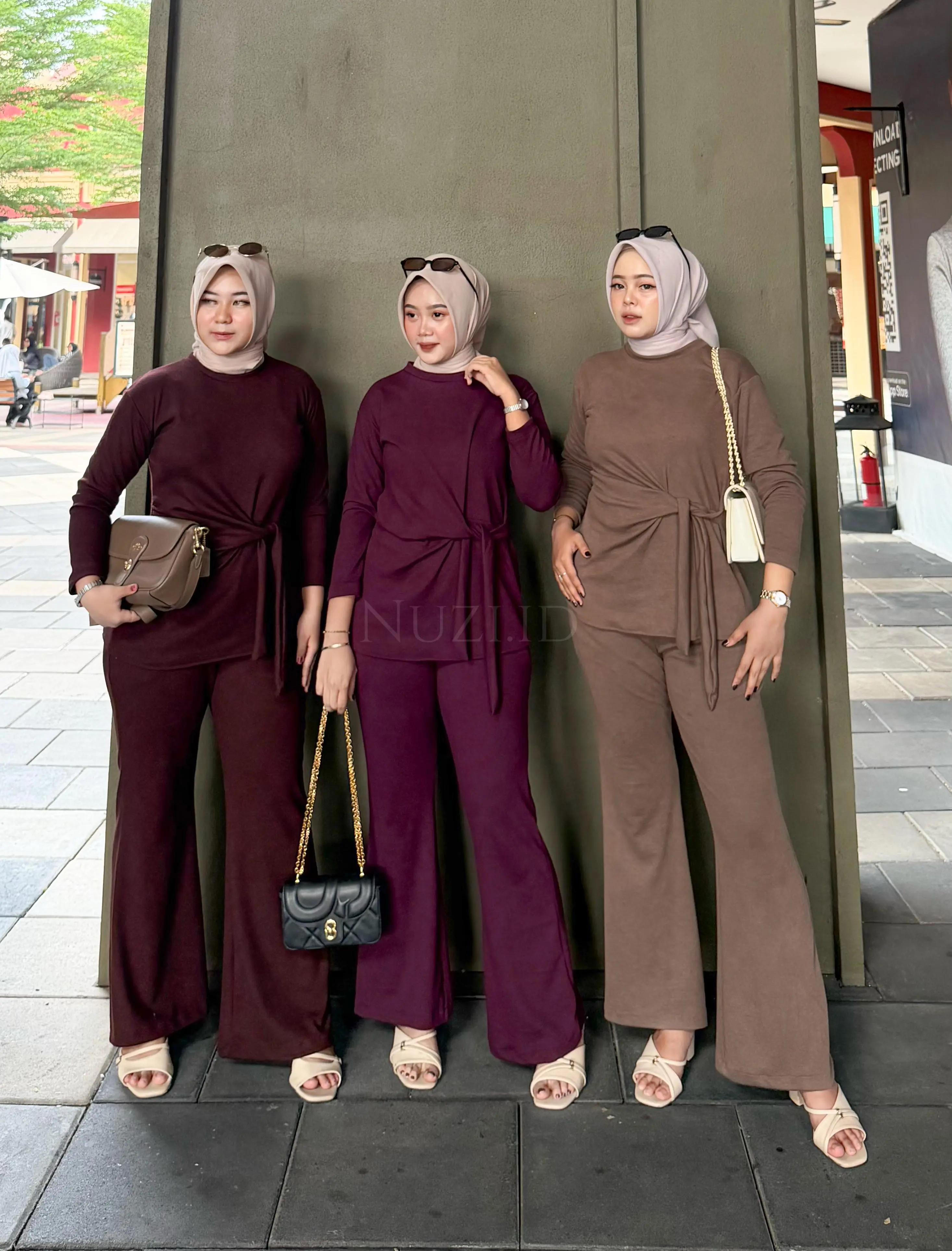Nuzi. id Gamila One Set Setelan Cutbray Wanita Bahan Knit Nyaman Dan Elegan