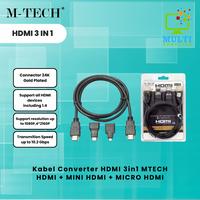 Gambar KABEL HDMI 3 IN 1 / KABEL HDMI 3IN1 (HDMI + MINI HDMI + MICRO HDMI) Gold Accessories - HITAM dari Multi Komputer Kota Administrasi Jakarta Barat 1 Tokopedia