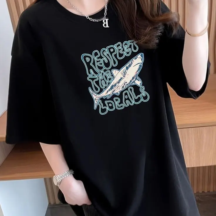 07-KAOS BASIC UNISEX OVERSIZE WANITA LENGAN 3/4 GAMBAR DTF ATASAN TSHIRT DISTRO